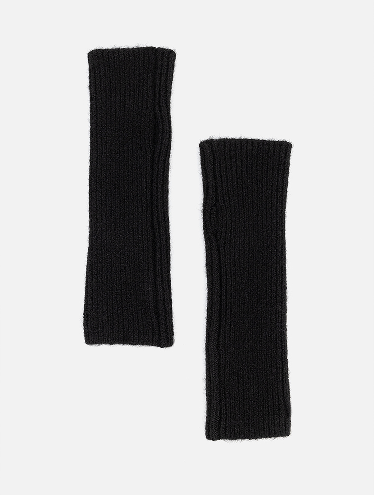 Shop Woolworths Black Ribbed Knit Fingerless Gloves for Women from